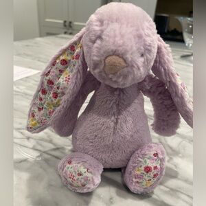 Jellycat Purple Bunny with flowered ears
